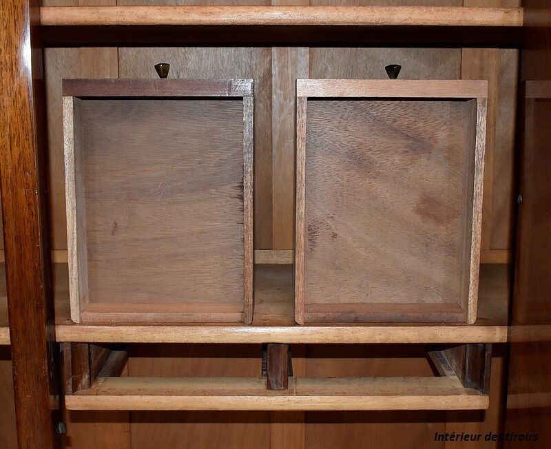 Wardrobe, walnut and mahogany, art deco - 1930 / 1940