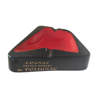 Cendrier noir et rouge cognac prince Hubert de Polignac