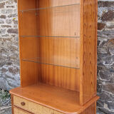Bookcase bamboo and rattan shelves, Maugrion 80s