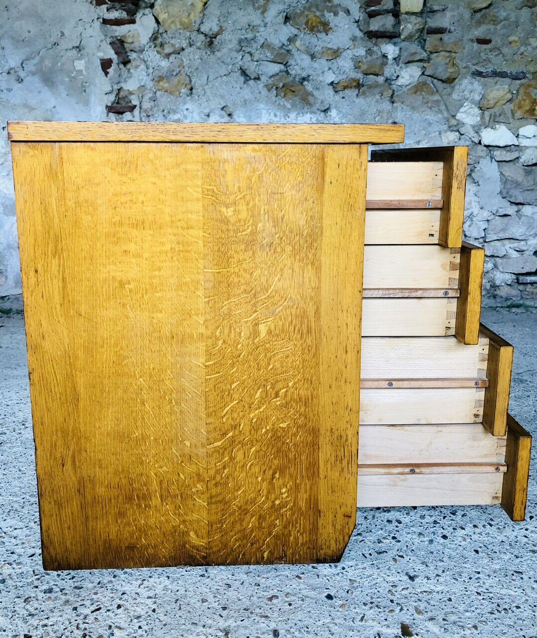 Commode vintage chêne blond Circa 60