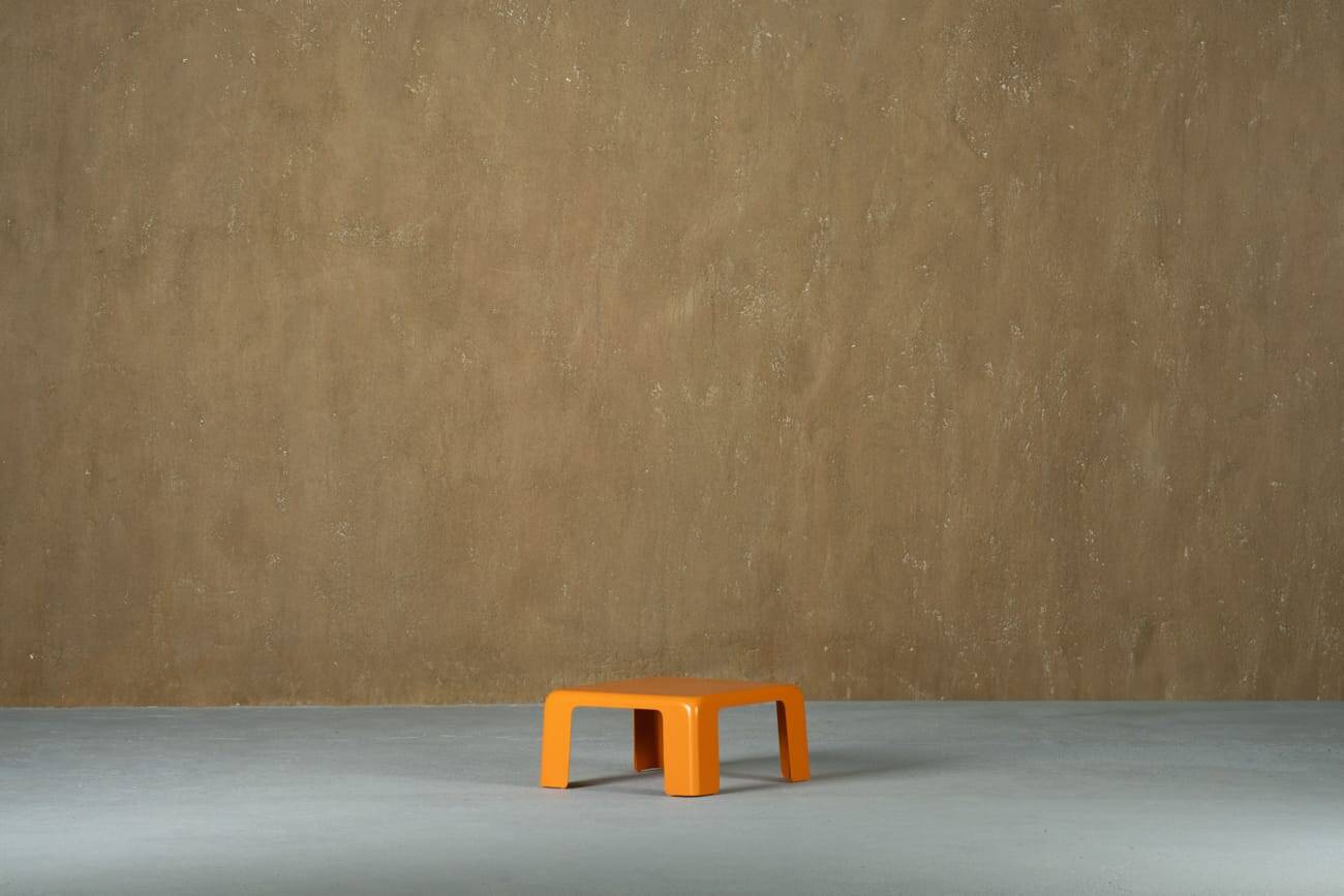 Orange Amanta coffee table by Mario Bellini for B&C Italia, Italy, 1970s