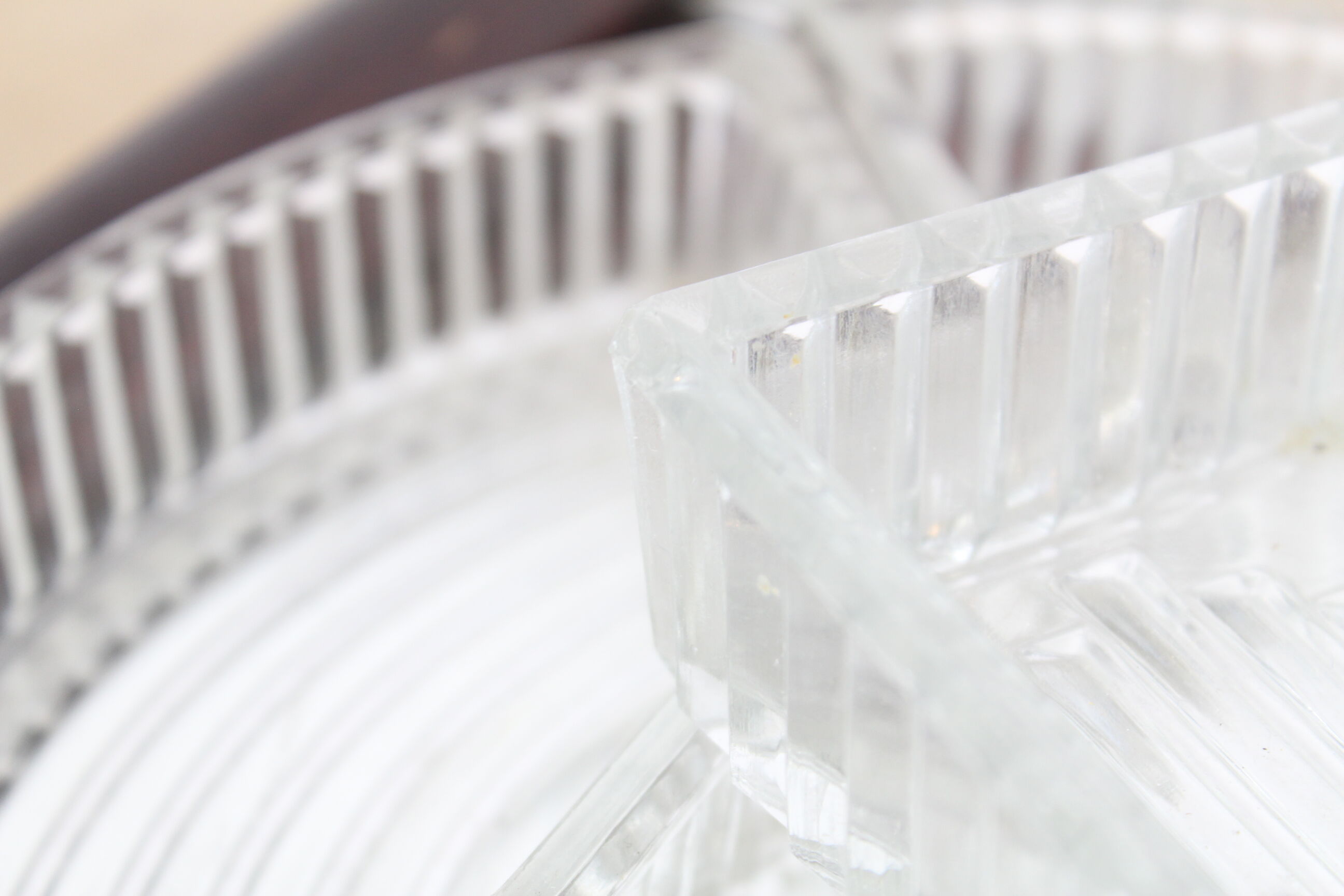 Mirror tray serving aperitif, wood and glass, art deco style