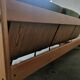 Scandinavian velvet and wood sofa
