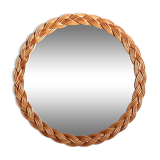 Round wicker mirror, 50s
