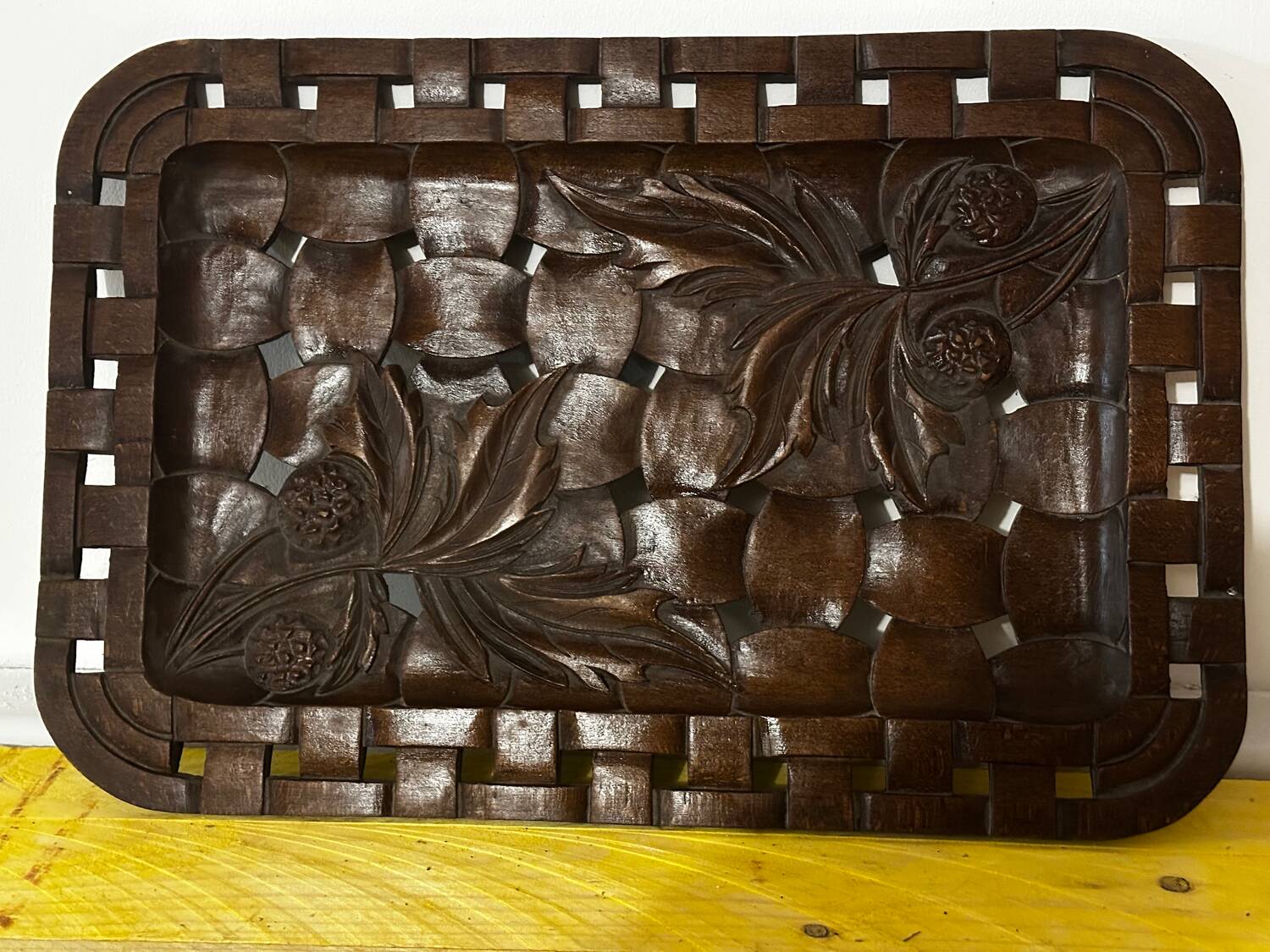 Grand Plateau/ Vintage 1950s Ashtray in Carved Wood