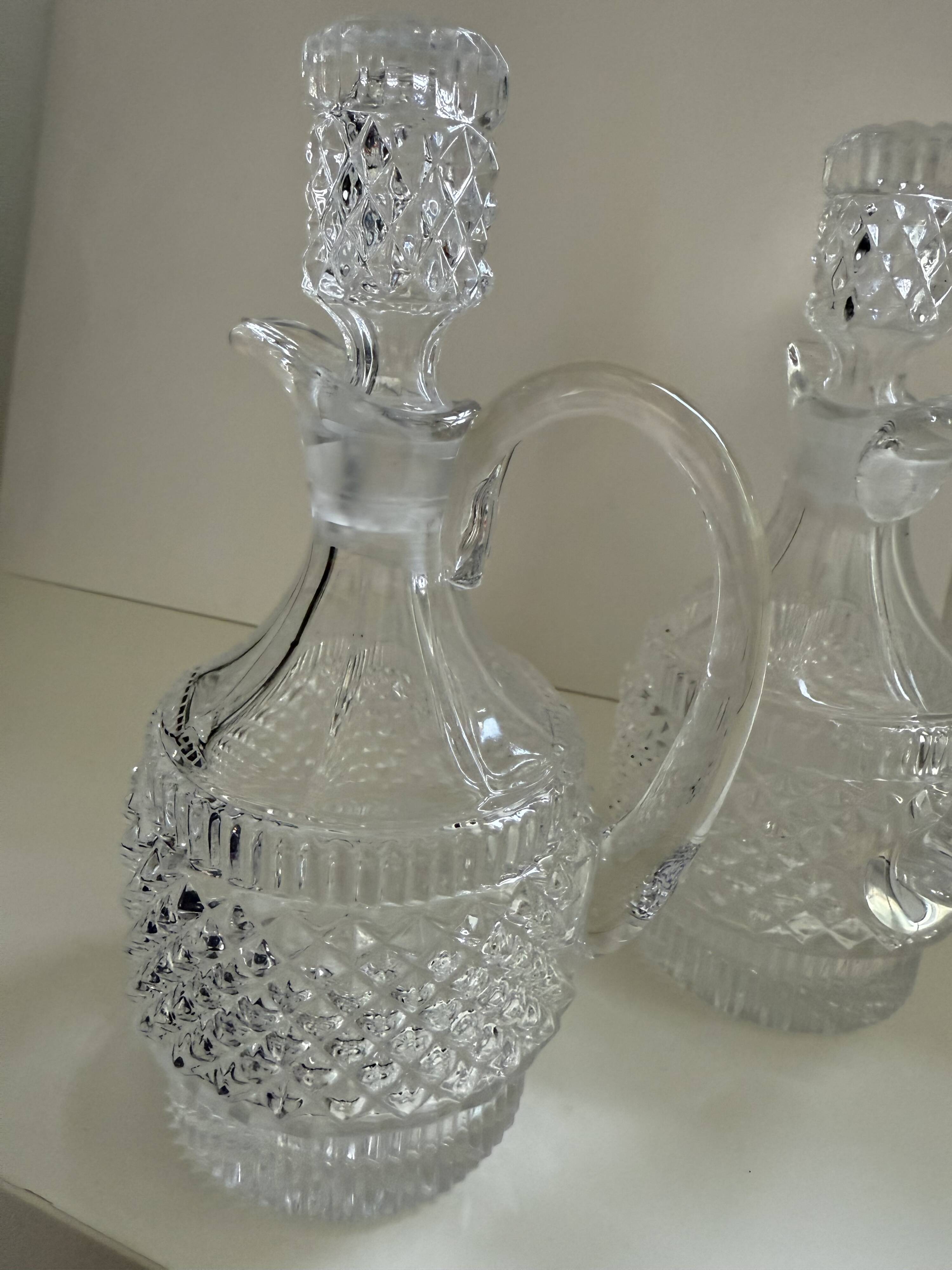2 crystal carafes