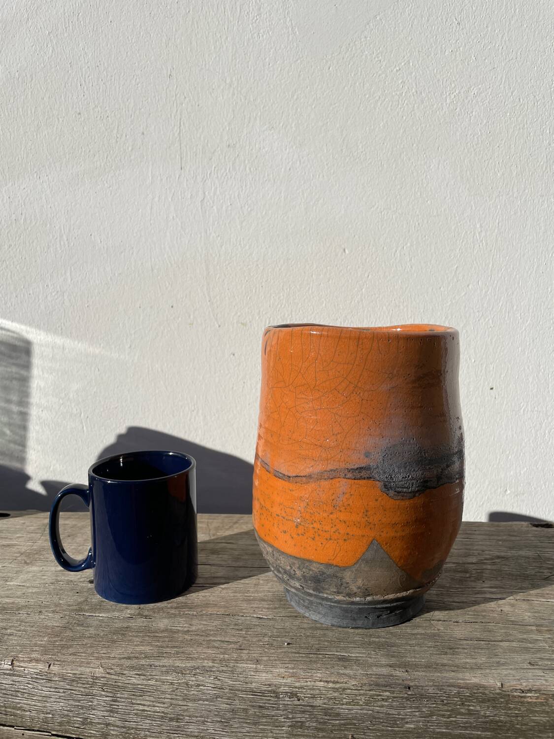 Raku vase / signed ceramic / handmade pottery