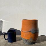 Raku vase / signed ceramic / handmade pottery