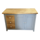 Vintage sideboard painted in gray and raw wood