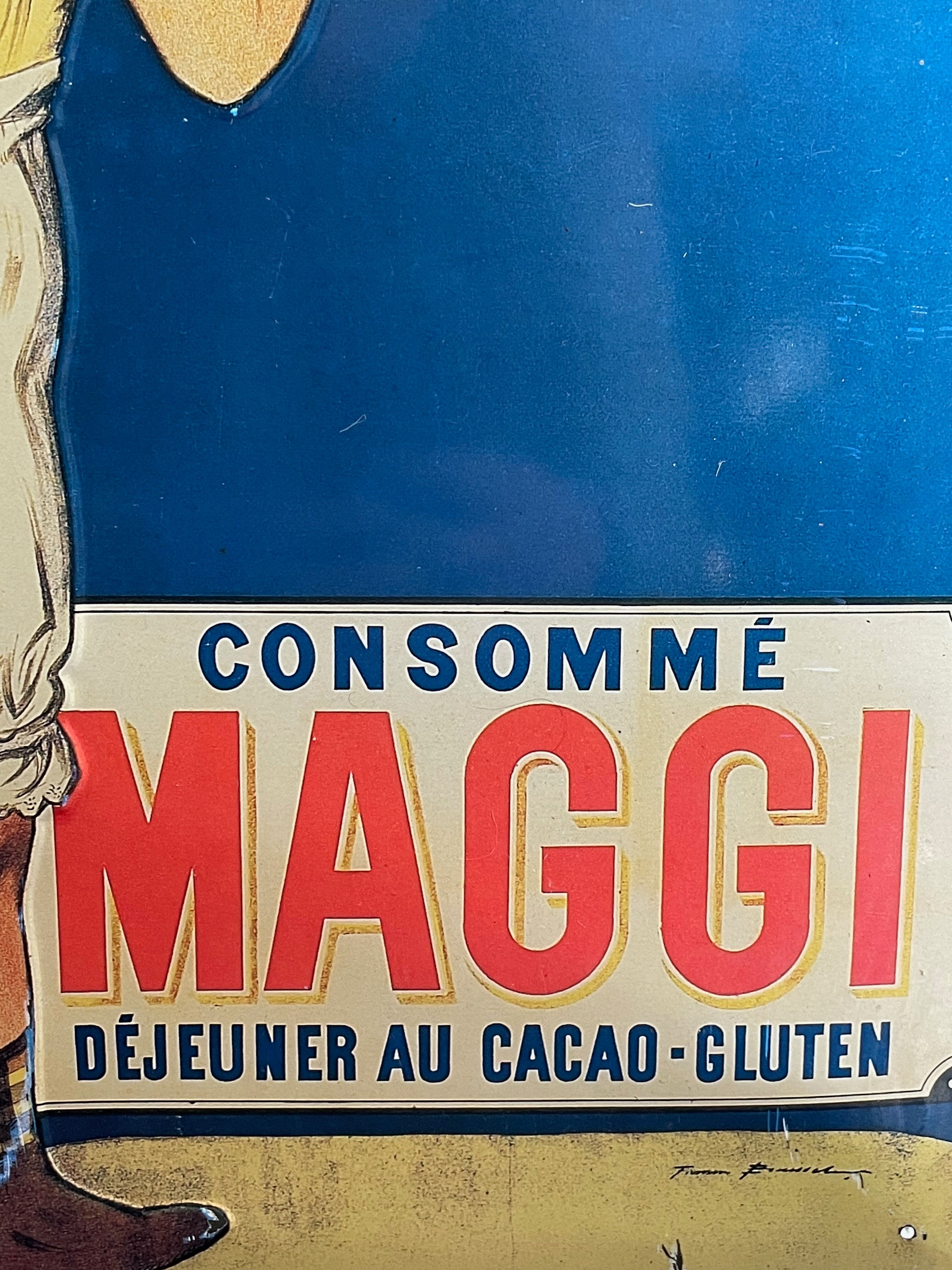 Enamelled plaque advertisement Maggie "consume Maggie cocoa-gluten lunch"
