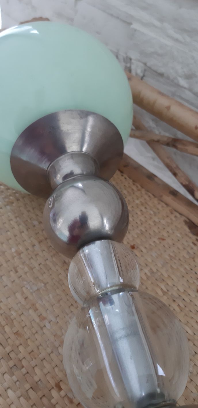 1930s glass lamp and opaline