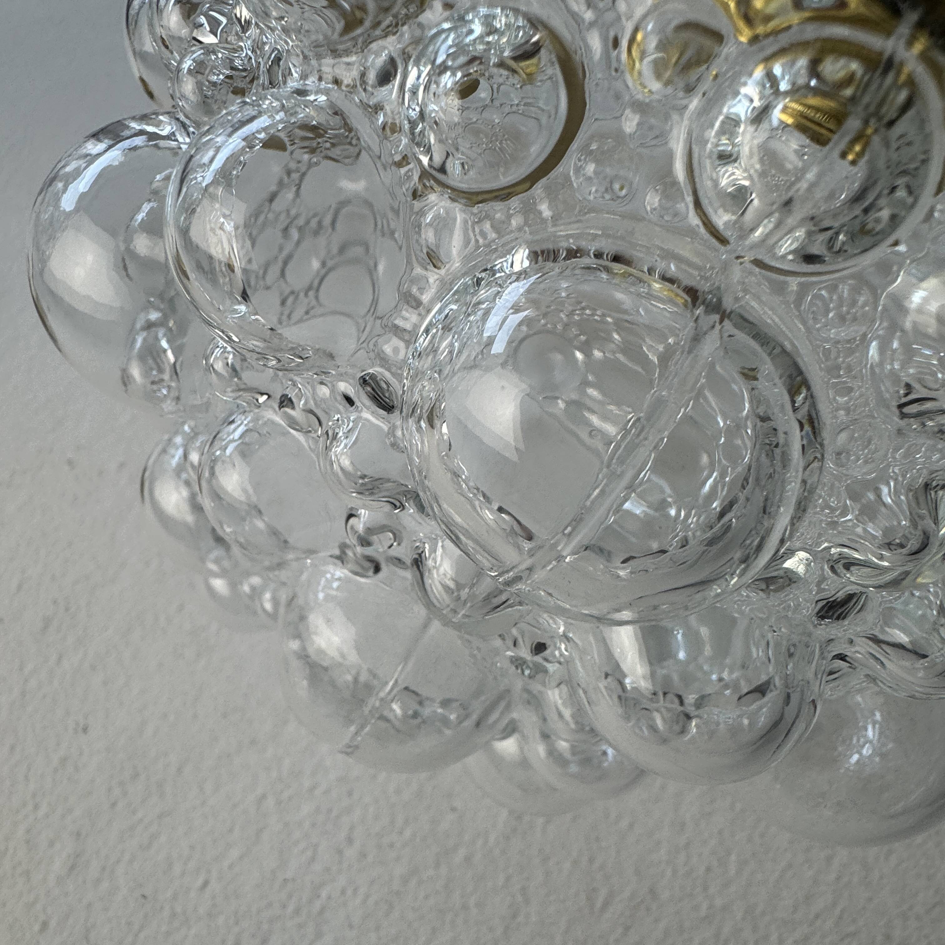 Lot of 3 vintage bubble glass wall lights.