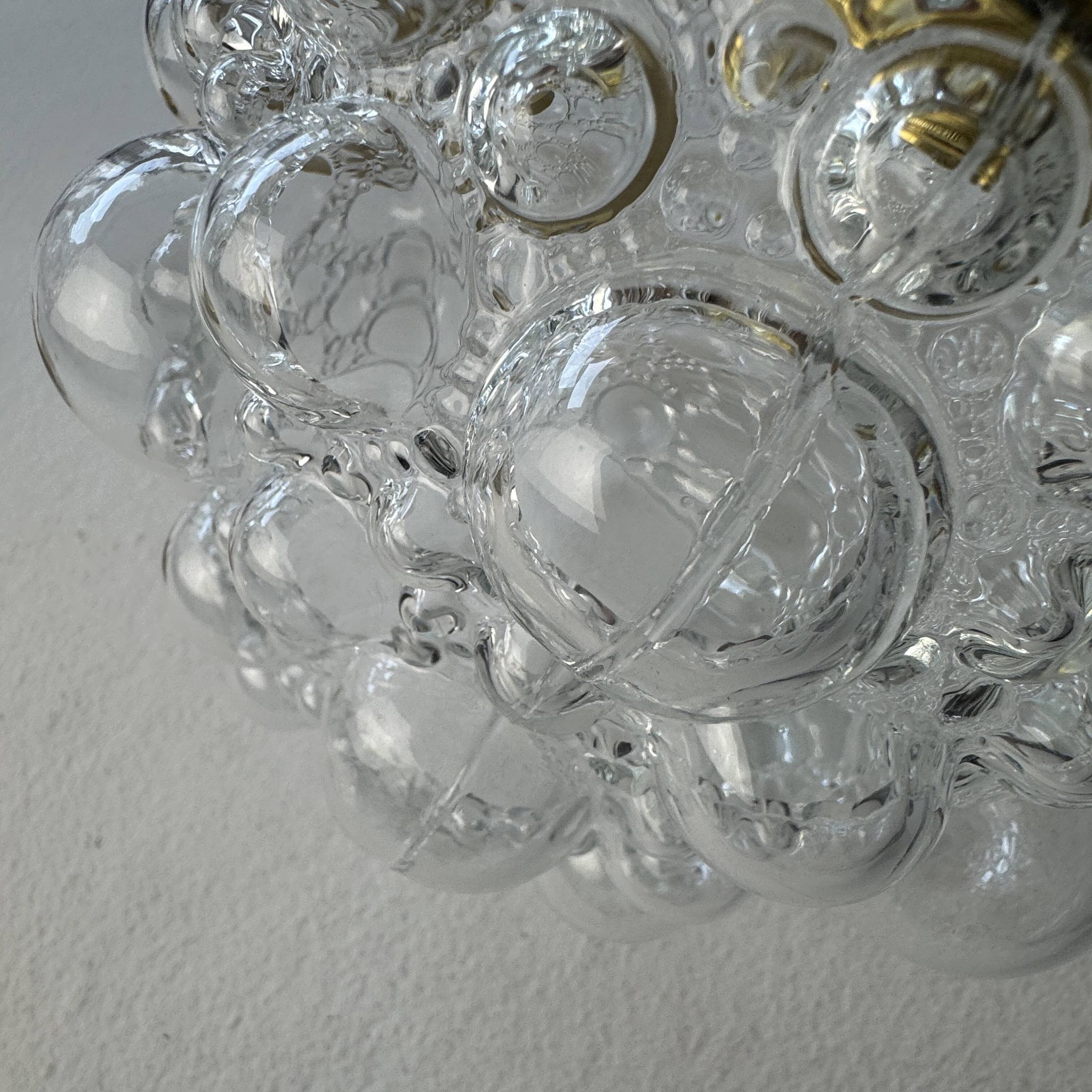 Lot 3 ancienne appliques en verre bulle vintage