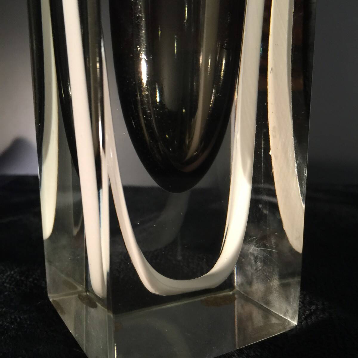 FLAVIO POLI for SEGUSO Vetri d'arte, Multi-layered glass vase, Murano, circa