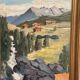 Oil on Canvas “Huts in the Mountains” by Weidofolk, Vintage & Framed