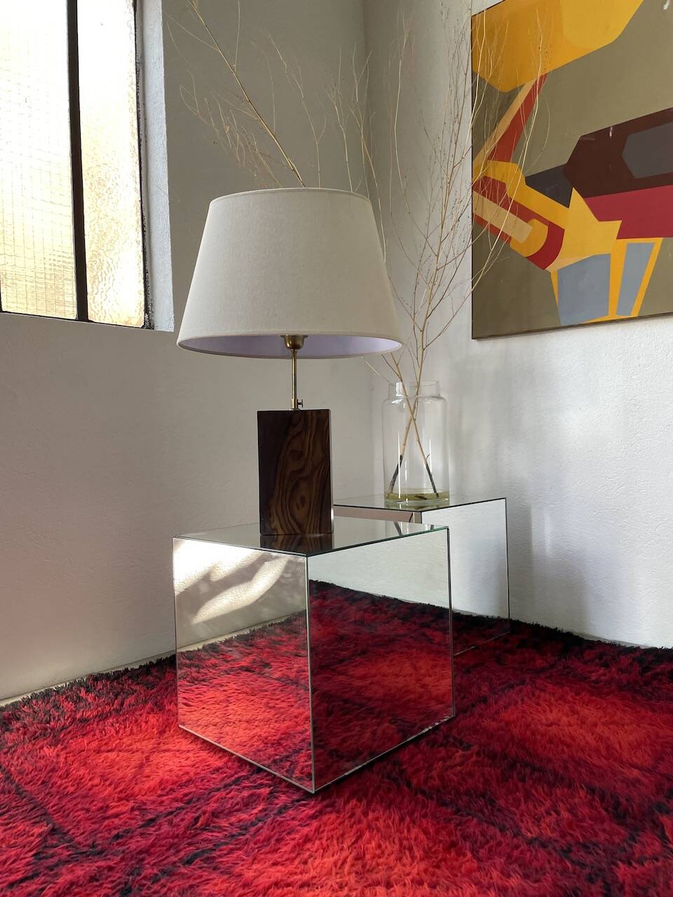 1950s wooden table lamp