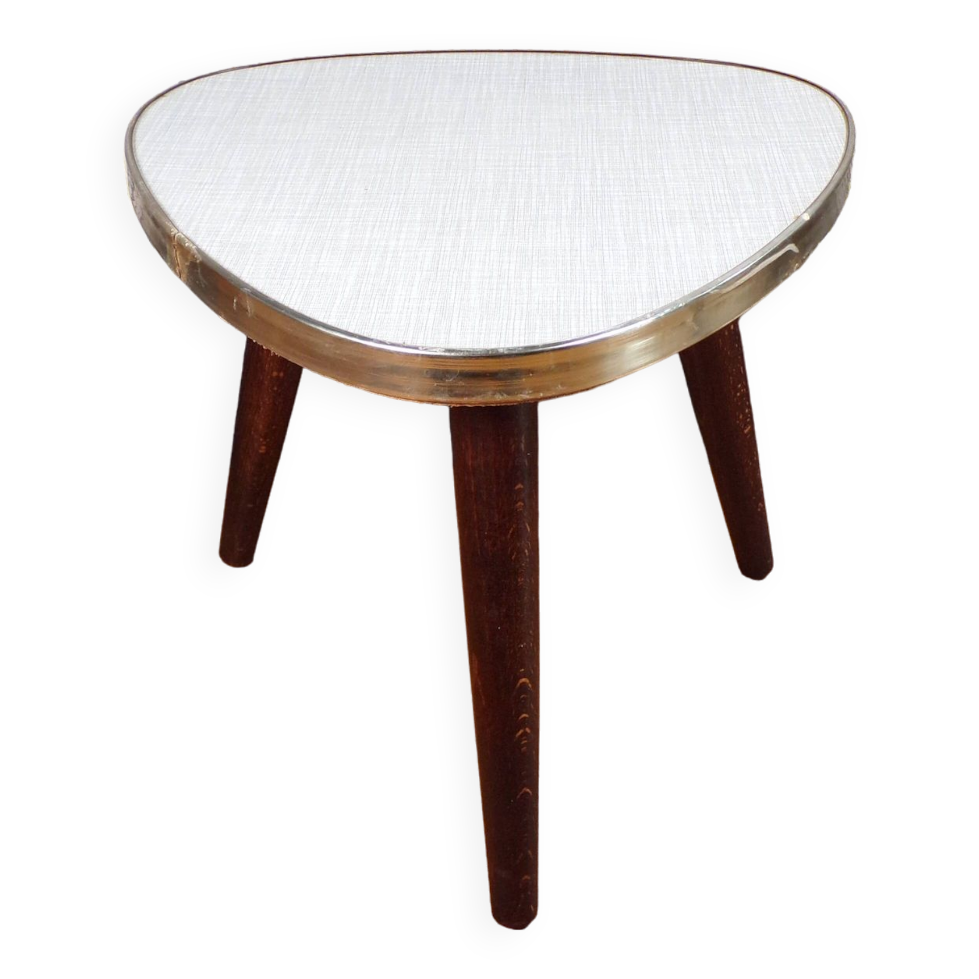 Tripod plant holder table in white formica