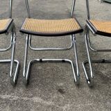 Set of Four Vintage Italian Tubular Chairs Bauhaus Style Marcel Breuer Circa 1970