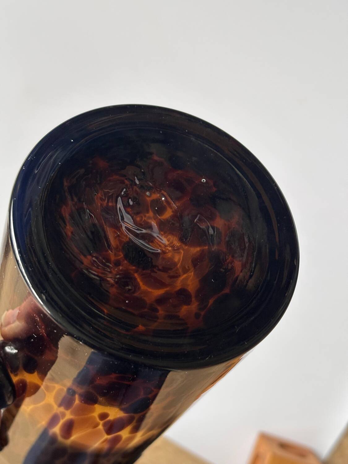 Dior Style Tortoiseshell Blown Glass Pitcher Vase