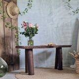 Brutalist wooden bench