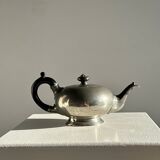 Small teapot, pewter coffee pot flattened oval shape