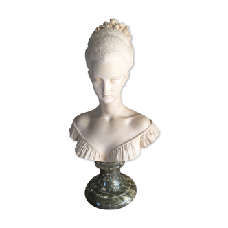 Bust in alabaster signed Alain Giannelli