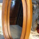 Oval solid wood mirror