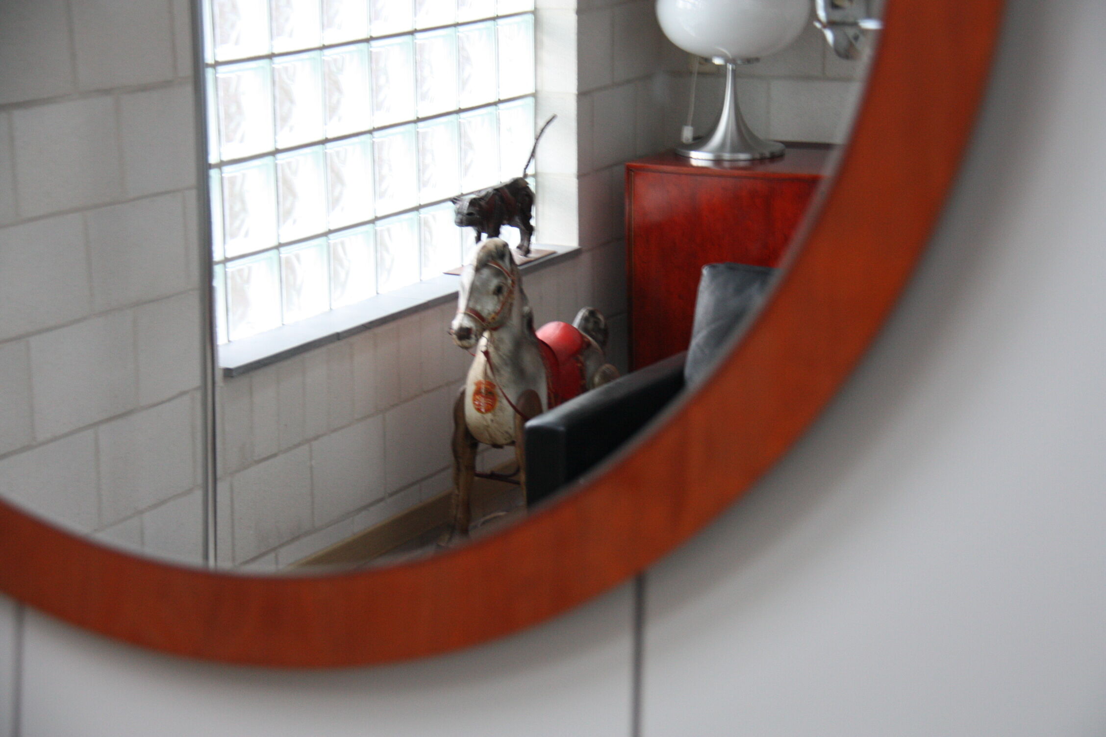 Danish teak 60s mirror diameter 100cm