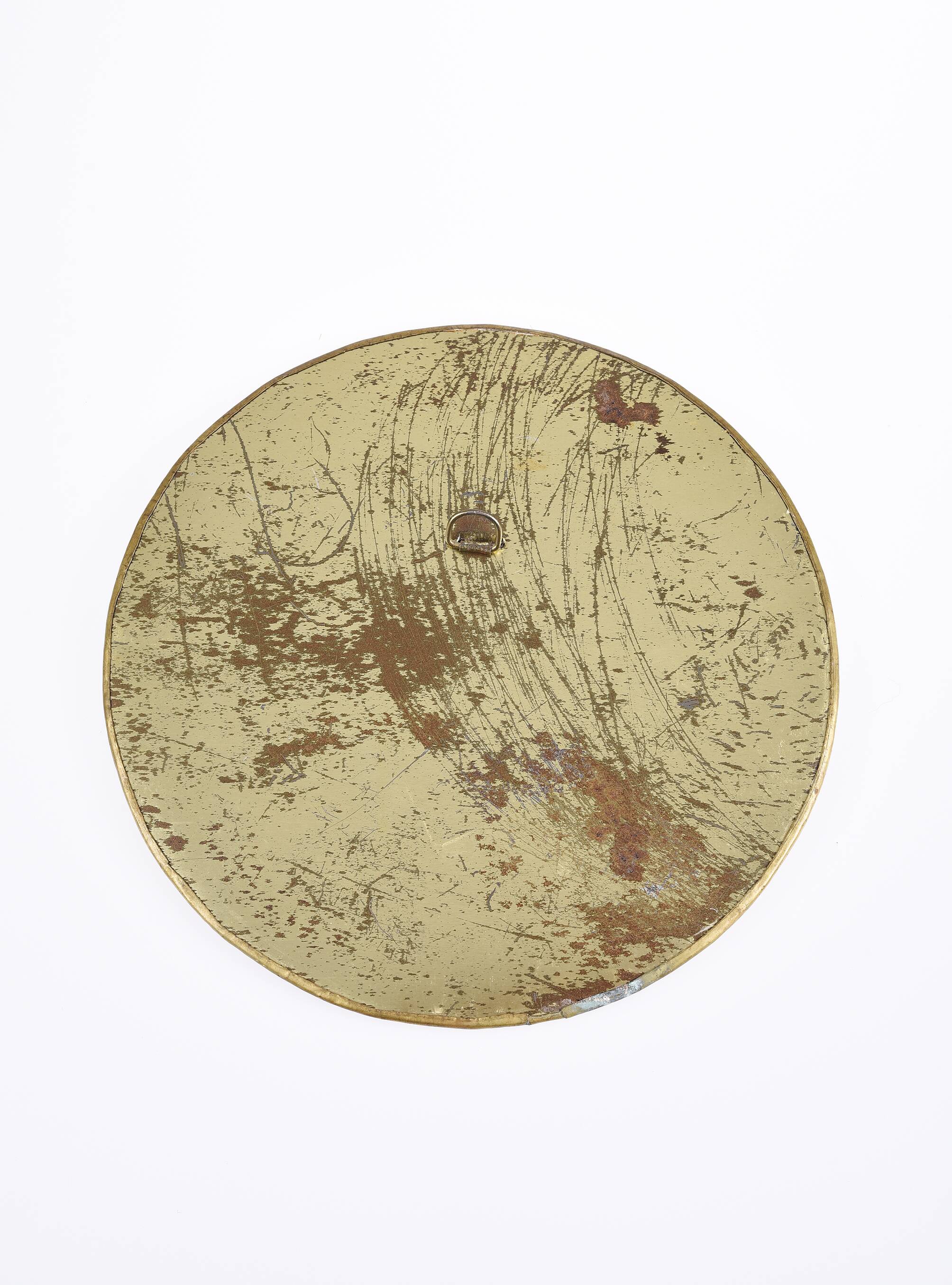 Miroir rond ancien en laiton