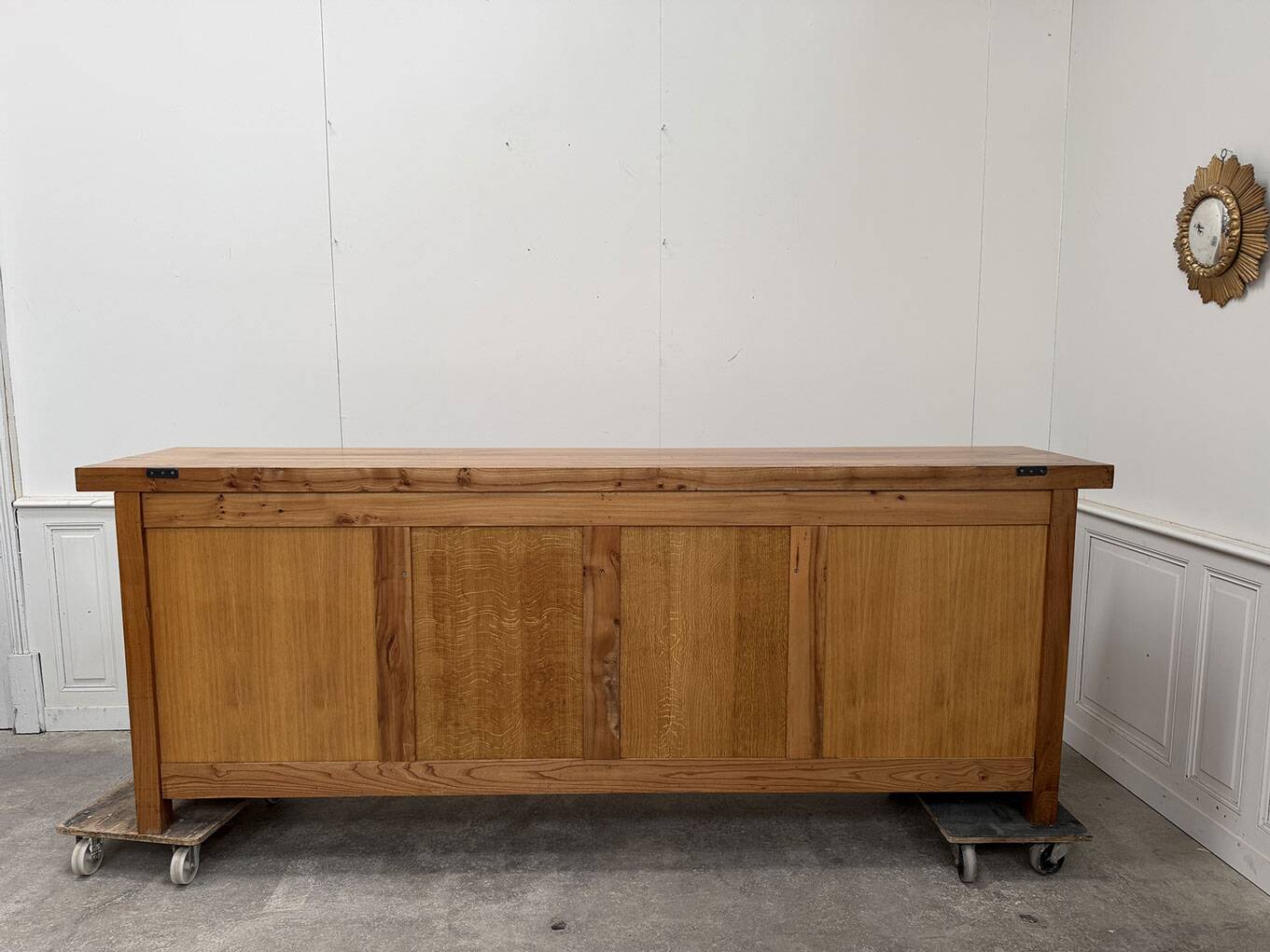Brutalist 70's sideboard in solid elm