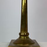 Kerosene lamp of brass with shade of white opaline glass, 1860