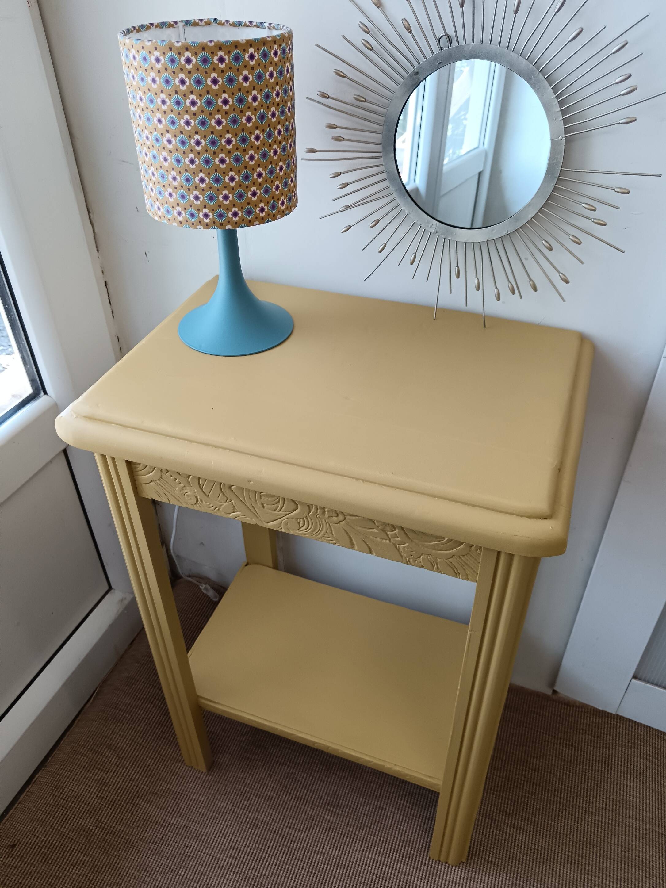 Vitamin yellow art deco console