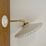 Vintage white opaline lampshade wall light