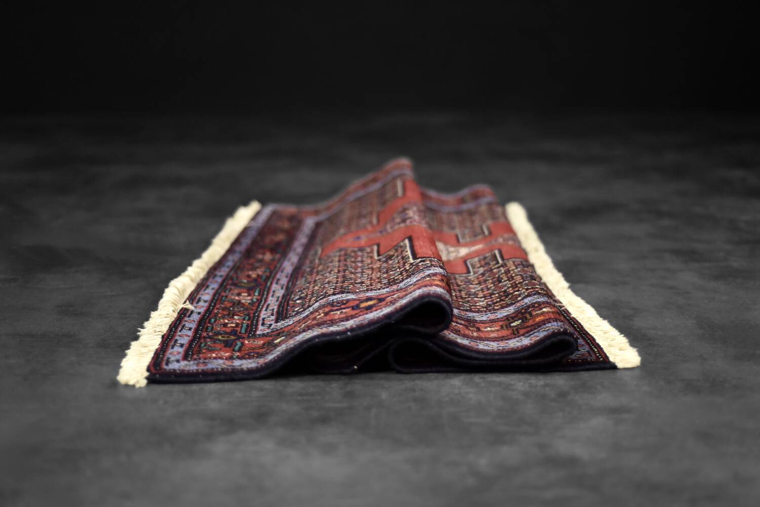 Vintage Hand-Woven Middle Eastern Oriental Senneh Rug, 1960s