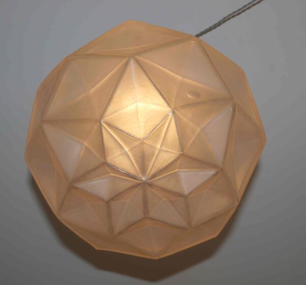 Suspension art déco globe en verre moulé pressé à facettes