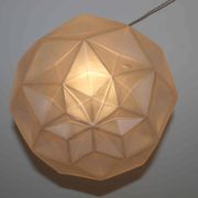 Suspension art déco globe en verre moulé pressé à facettes