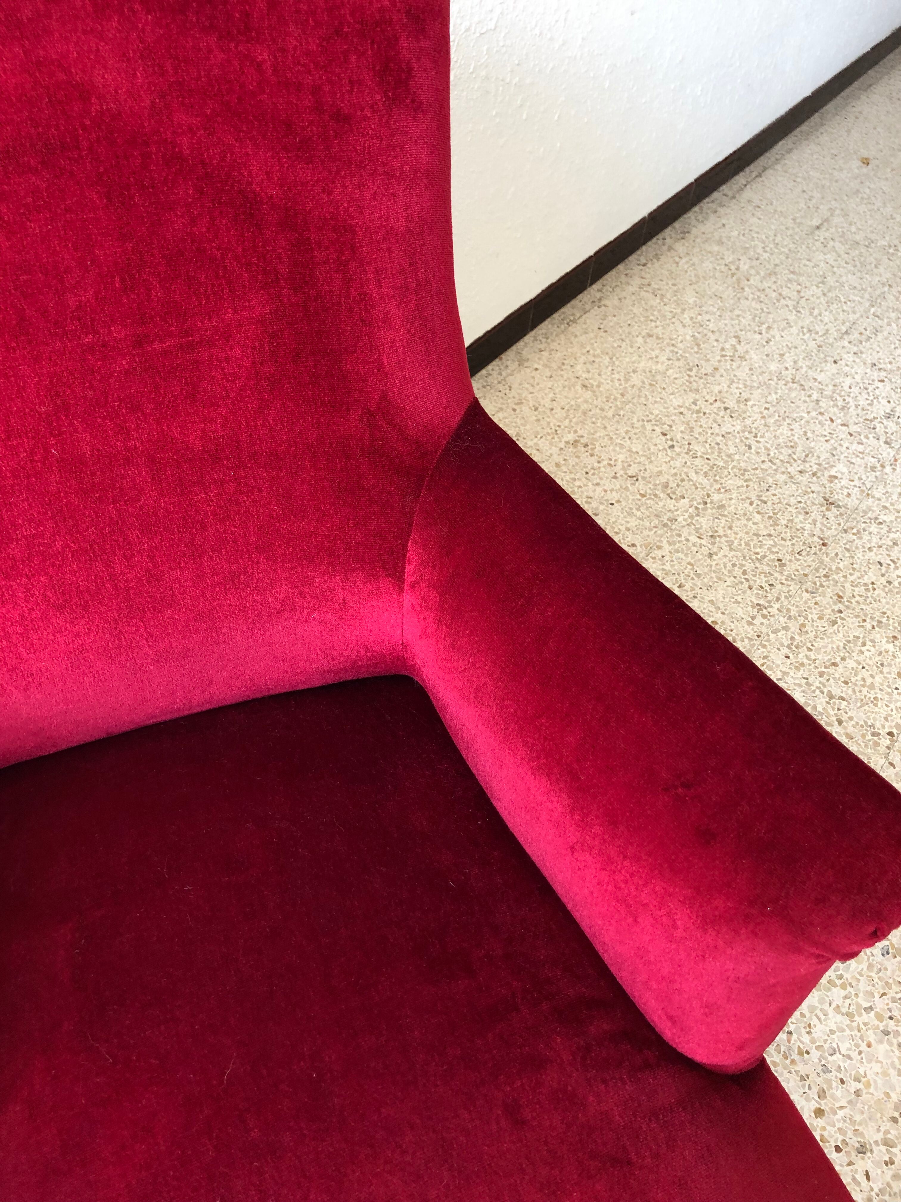 Napoleon III armchair in garnet velvet