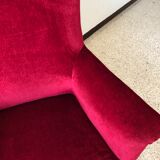 Napoleon III armchair in garnet velvet
