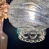Vintage molded glass globe pendant light