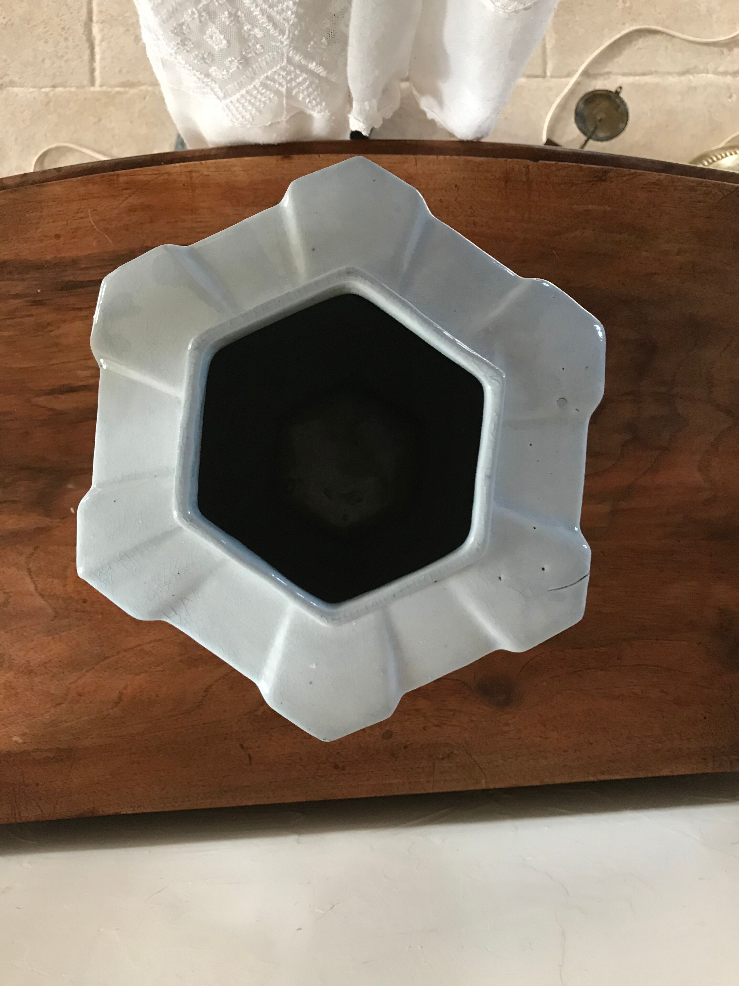 Art Deco cracked ceramic vase