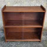 Glass bookcase, glass floor shelves by FD Rozaffy, 1960s