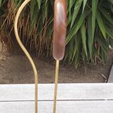 Scandinavian design magnifier wood and brass