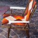 Pair of folding camping chairs, vintage seventies fabric, Lafuma