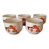 Orange flower tea cups