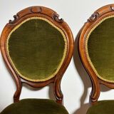 A pair of antique upholstered side chairs/Victorian balloon-back