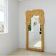 Grand miroir « feuilles » en rotin