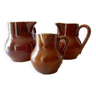 Set of 3 antique pitchers