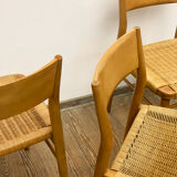 Mid century cherry wood dining chairs by Georg Leowald for Wilkhahn, Set of 4, Germany,1950s