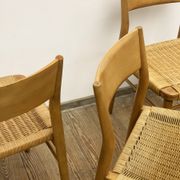 Mid century cherry wood dining chairs by Georg Leowald for Wilkhahn, Set of 4, Germany,1950s