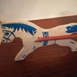 Jouet bois cheval remorque